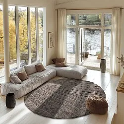 Runde Teppiche - Farley Natural Cotton Shaggy (taupe)