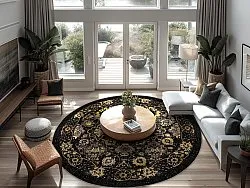 Rund Teppich - Fernana (schwarz/gold)