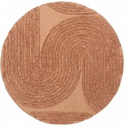 Runde Teppiche - Jovie Natural Cotton Shaggy (terrakotta)