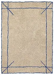 Hochflorteppiche - Kairi Natural Cotton Shaggy (beige/blau)