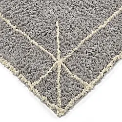Hochflorteppiche - Kairi Natural Cotton Shaggy (grau/beige)