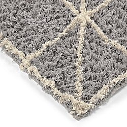 Hochflorteppiche - Kairi Natural Cotton Shaggy (grau/beige)