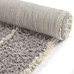 Hochflorteppiche - Kairi Natural Cotton Shaggy (grau/beige)