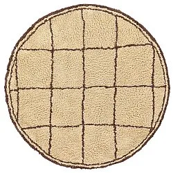 Rund Teppich - Lana Natural Cotton Shaggy (beige/braun)