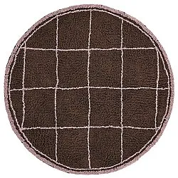 Rund Teppich - Lana Natural Cotton Shaggy (braun)