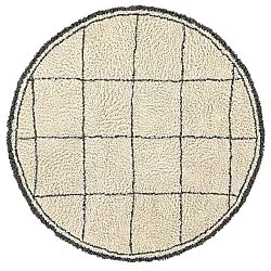 Rund Teppich - Lana Natural Cotton Shaggy (creme/dunkelgrau)