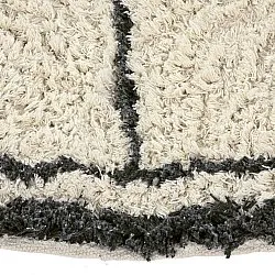 Rund Teppich - Lana Natural Cotton Shaggy (creme/dunkelgrau)