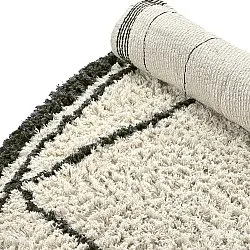 Rund Teppich - Lana Natural Cotton Shaggy (creme/dunkelgrau)