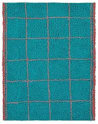 Hochflorteppiche - Lana Natural Cotton Shaggy (türkis/rosa)