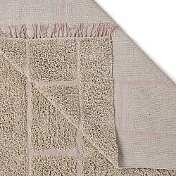 Hochflorteppiche - Lindley Natural Cotton Shaggy (beige/rosa)