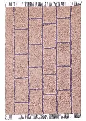 Hochflorteppiche - Lindley Natural Cotton Shaggy (rosa/lila)
