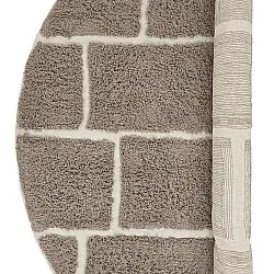Runde Teppiche - Lindley Natural Cotton Shaggy (taupe/grau)