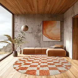 Runde Teppiche - Maranello Natural Cotton Shaggy (orange)