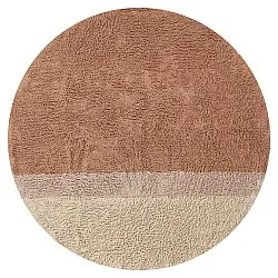 Runde Teppiche - Mareto Natural Cotton Shaggy (braun)