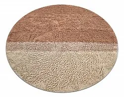 Runde Teppiche - Mareto Natural Cotton Shaggy (braun)