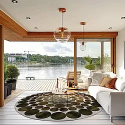 Rund Teppich - Marineo (braun/grün)