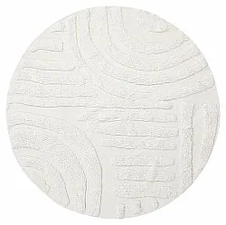 Runde Teppiche - Margo Natural Cotton Shaggy (offwhite)