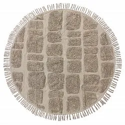 Runde Teppiche - Salem Natural Cotton Shaggy (taupe)