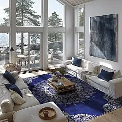 Wilton-Teppich - Sandrigo (blau/beige)