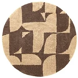 Rund Teppich - Siberia Natural Cotton Shaggy (beige/braun)