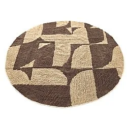 Rund Teppich - Siberia Natural Cotton Shaggy (beige/braun)