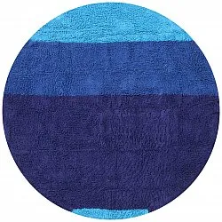 Runde Teppiche - Taro Natural Cotton Shaggy (blau)