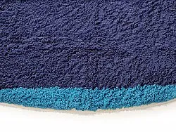 Runde Teppiche - Taro Natural Cotton Shaggy (blau)