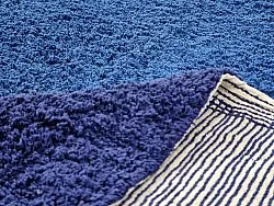 Runde Teppiche - Taro Natural Cotton Shaggy (blau)