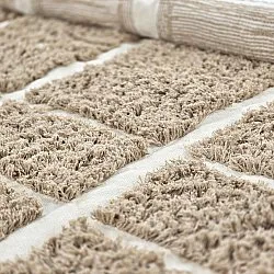 Rund Teppich - Zola Natural Cotton Shaggy (beige)