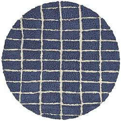 Rund Teppich - Zola Natural Cotton Shaggy (blau)