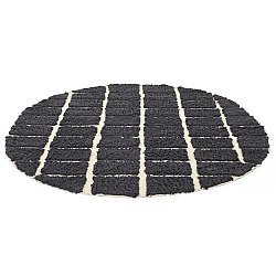 Rund Teppich - Zola Natural Cotton Shaggy (dunkelgrau)
