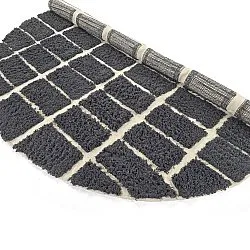 Rund Teppich - Zola Natural Cotton Shaggy (dunkelgrau)