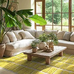 Hochflorteppiche - Zola Natural Cotton Shaggy (gelb)