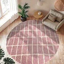 Rund Teppich - Zola Natural Cotton Shaggy (rosa)