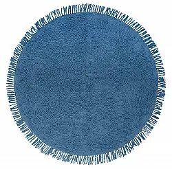 Runde Teppiche - Alba Natural Cotton Shaggy (blau)