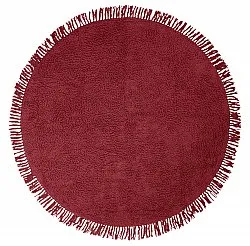 Runde Teppiche - Alba Natural Cotton Shaggy (Burgund)