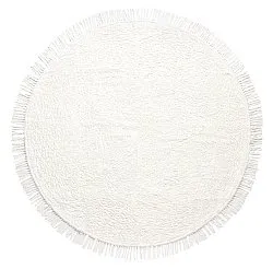Runde Teppiche - Alba Natural Cotton Shaggy (weiß)