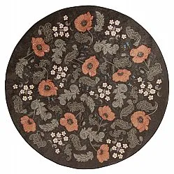 Rund Teppich - Poppy (schwarz)
