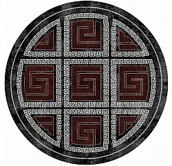 Rund Teppich - Milos (schwarz/rot)