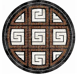 Rund Teppich - Milos (schwarz/weiß)