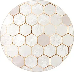Rund Teppich - Morino (beige/weiß/gold)
