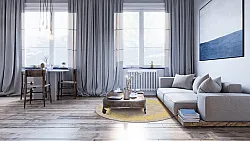 Rund Teppich - Myra (beige/gelb)