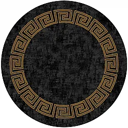 Rund Teppich - Myra (schwarz/gold)