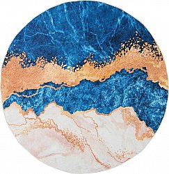 Rund Teppich - Padova (blau/orange)
