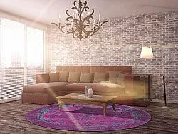 Rund Teppich - Gombalia (violett)