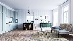 Wilton-Teppich - Bohemia (blau/multi)