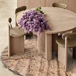 Rund Teppich - Cazorla Natural Cotton Shaggy (beige)