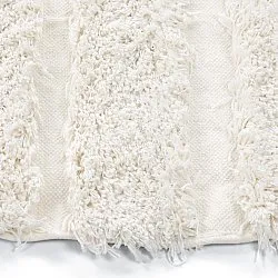 Rund Teppich - Lindos Natural Cotton Shaggy (weiß)