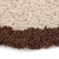 Rund Teppich - Sagres Natural Cotton Shaggy (offwhite/braun)