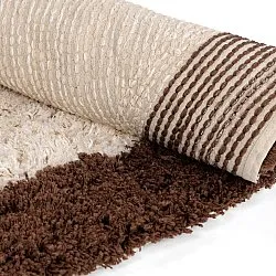 Rund Teppich - Sagres Natural Cotton Shaggy (offwhite/braun)